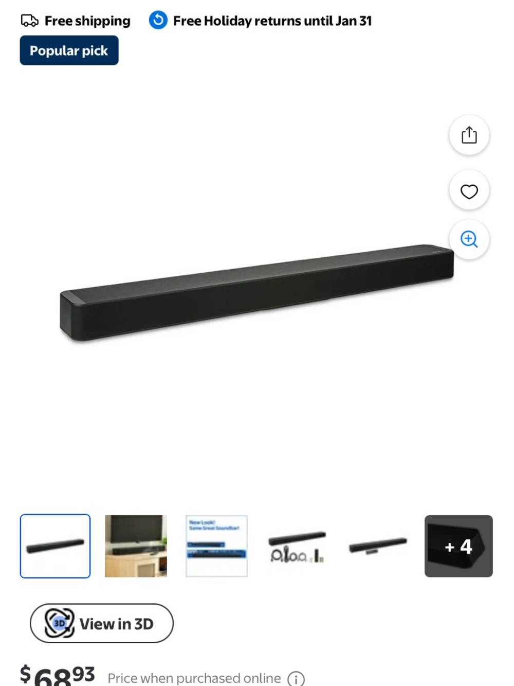 36 inch Black Slim Soundbar Speaker